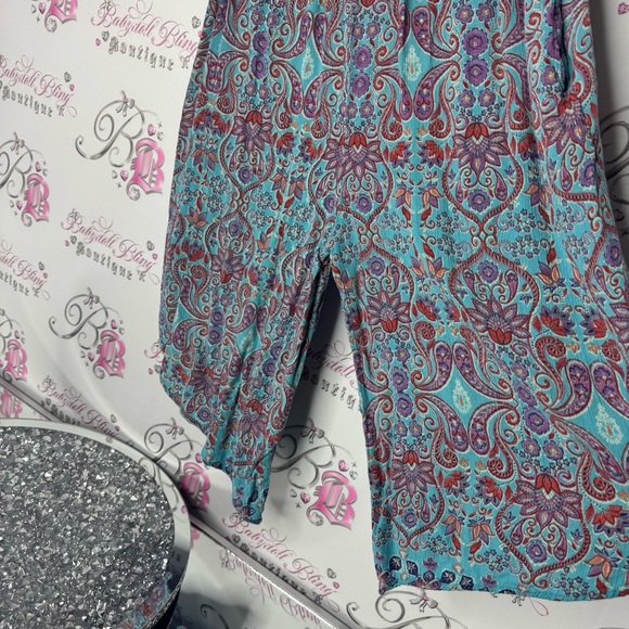 Jumper pants flowy one piece suit Bohemian Paisley Spaghetti Strap Dress - Picture 3 of 11